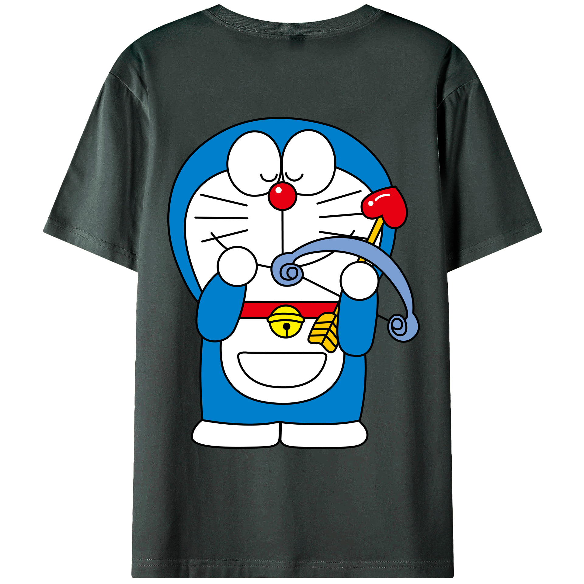 （画像用） ドラえもん Doraemon 綿100％ メンズ半袖Tシャツ（バックプリント） 通気性